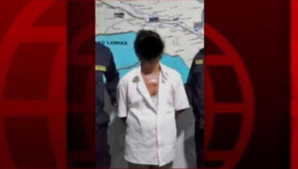 El sujeto permanecerá bajo 72 horas de detención preliminar en la comisaría de Paimas. (Foto: Captura/América Noticias)