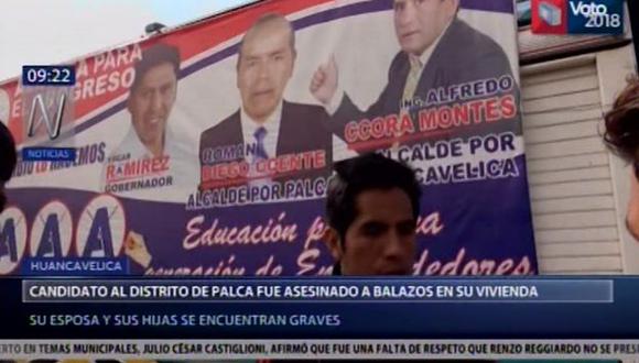 Candidato para el distrito de Palca por el Partido Alianza para el progreso fue asesinado de tres balazos en el interior de su vivienda. (Video: Canal N)