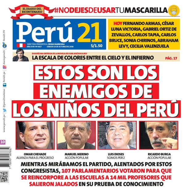 Estos son los enemigos de los niños del Perú. (Impresa 10/10/2020)