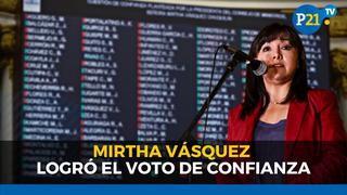 Mirtha Vásquez logró raspando el voto de confianza