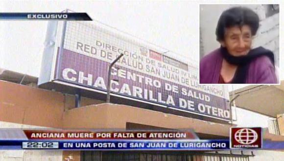 San Juan de Lurigancho: Anciana murió por falta de atención en posta médica. (Captura de TV)