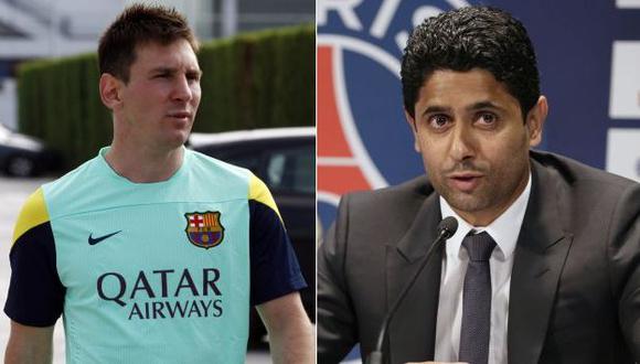 Nasser Al-Khelaifi dispuesto a pagar por Lionel Messi si Barcelona sigue insistiendo por Thiago Silva. (Reuters/AFP)