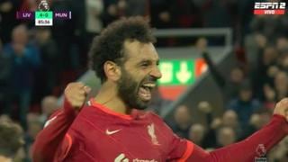 Liverpool vs. Manchester United: Salah anotó el 4-0 de los ‘Reds’ y completó su doblete [VIDEO]