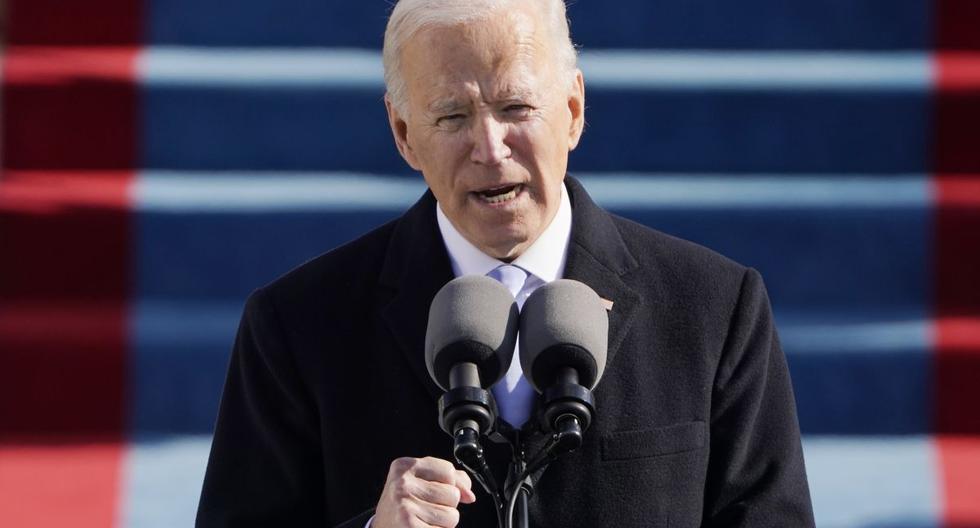 El presidente de los Estados Unidos, Joe Biden, habla en el Capitolio en Washington, el 20 de enero de 2021. (Patrick Semansky / POOL / AFP).
