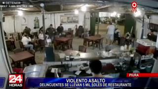Piura: Delincuentes asaltan restaurante y se retiran caminando con S/5 mil [VIDEO]