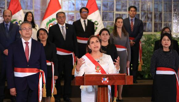 Dina Boluarte sostuvo una reunión con ministros antes de su presentación ante el Congreso este lunes 12 de diciembre | Foto: Presidencia Perú