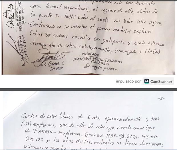 Documento de la Dircote donde detalla los armamentos encontrados en el local Todas las voces, organización de Guillermo Bermejo.