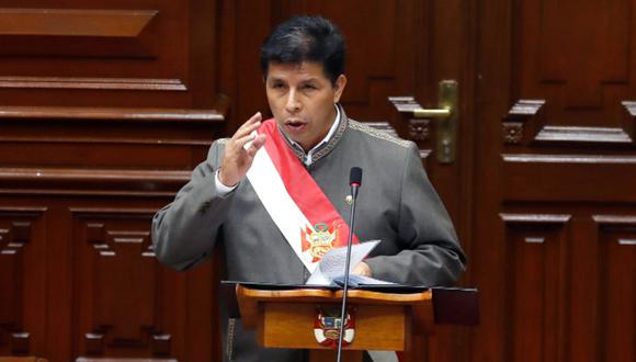 Pedro Castillo se presentó este lunes en el Pleno del Congreso. (Foto: Presidencia)