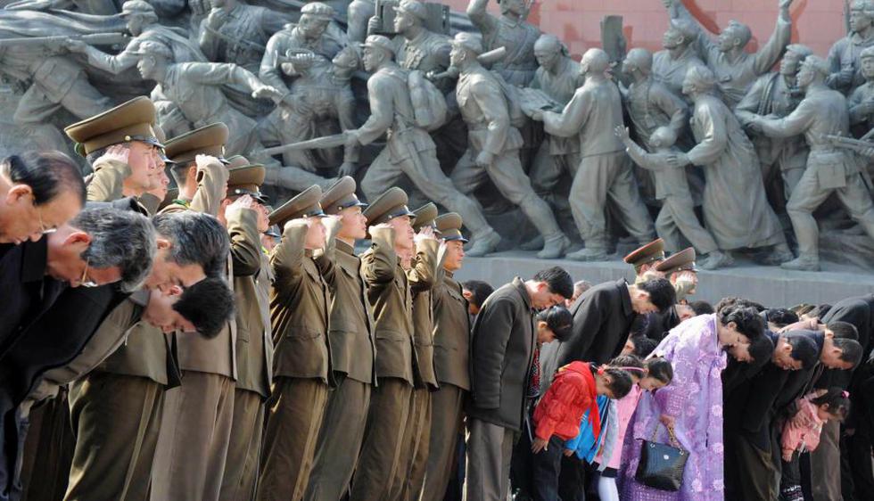 Corea del Norte celebró natalicio de su fundador, Kim Il-Sung, y parecía haber dejado de lado sus amenazas de guerra contra Estados Unidos y Corea del Sur. (AP)
