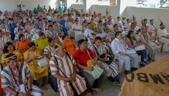 Los integrantes de la Central Asháninka de Río Tambo emitieron un pronunciamiento durante un congreso. (Devida)