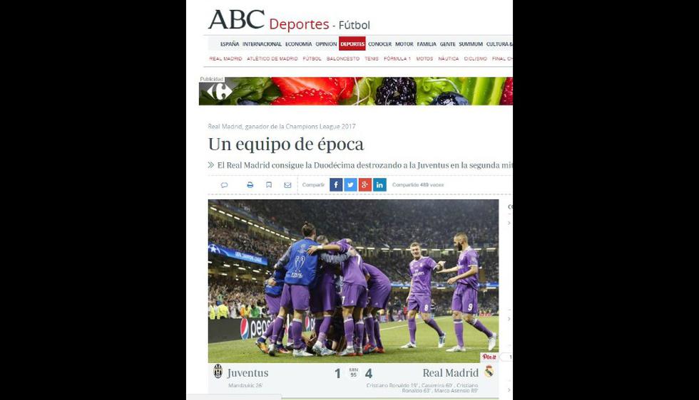 Prensa internacional rendida ante el Real, Cristiano y Zidane. (Foto: Captura)