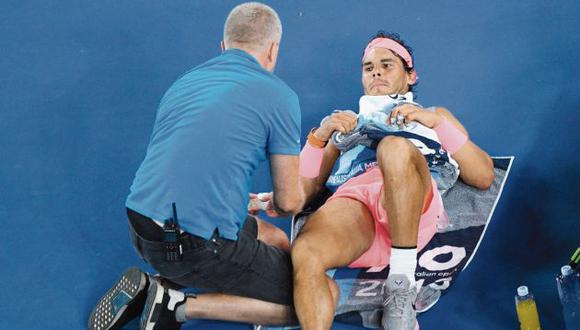 Baja sensible. Nadal no pudo continuar jugando ante Cilic. (AFP)