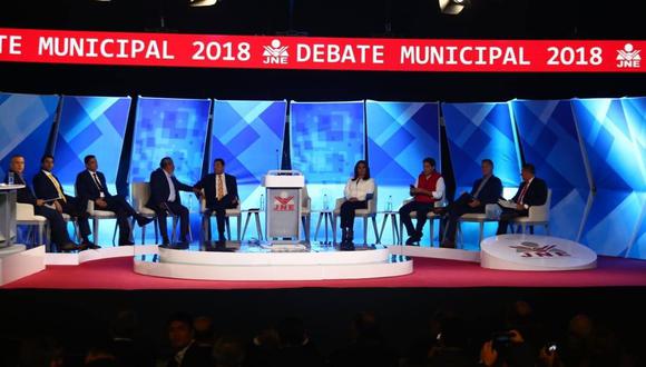 Imagen del debate electoral que organizó el JNE con los candidatos a la alcaldía de Lima en el 2018. (Foto JNE)