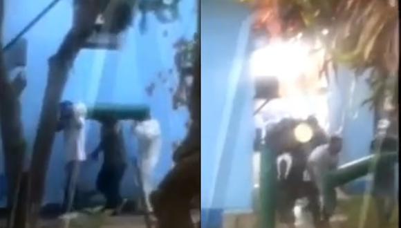 Familiares de víctimas mortales de COVID-19 roban balones de oxígeno de hospital de Piura