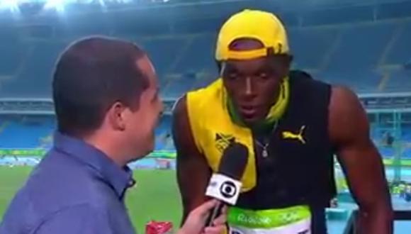 Usain Bolt cantó 'One Love' de Bob Marley para celebrar su victoria en Río 2016. (captura)
