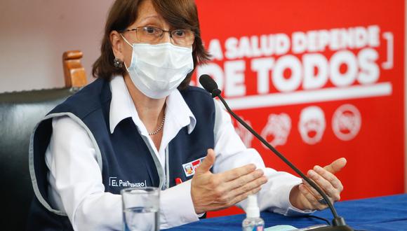La ministra de Salud, Pilar Mazzetti, hizo una precisión sobre la comercialización de las vacunas contra el COVID-19. (Foto: ANDINA/ Minsa)