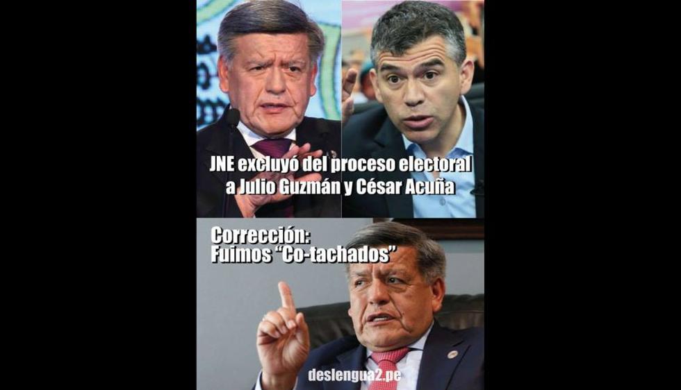 Mira los memes de Julio Guzmán y César Acuña tras el fallo del JEE. (Difusión)