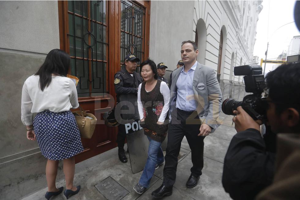 Mark Vito Villanella y Sachi Fujimori llegaron a la Segunda Sala Penal de Apelaciones Nacional. (Mario Zapata/Perú21)