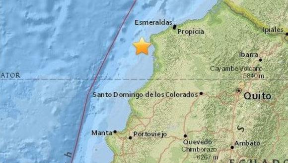 Fuerte sismo de 5,9 grados se registró en las costas de Ecuador. | Foto: USGS