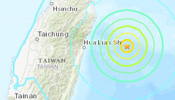 Reportan terremoto en Taiwán. (Foto: USGS)
