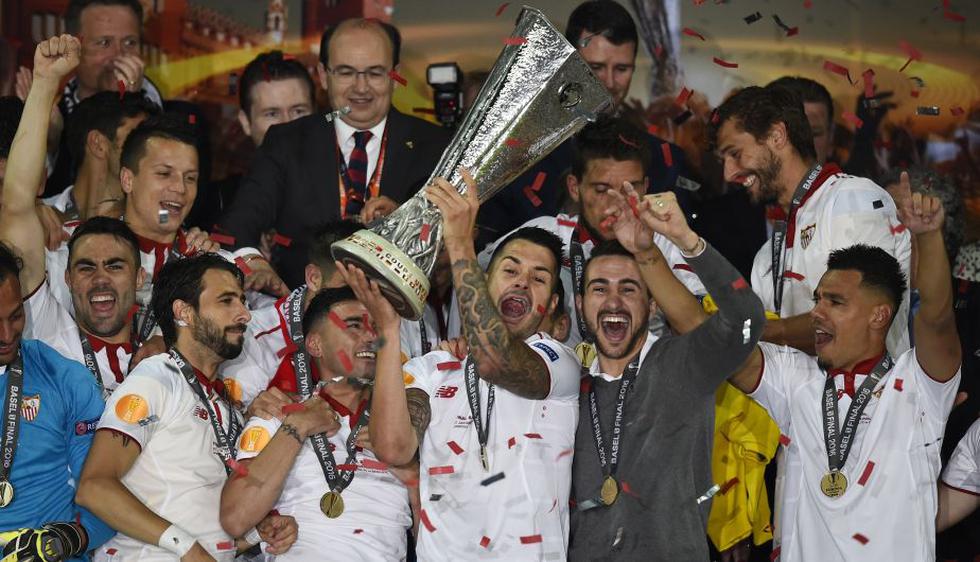 Sevilla derrotó 3-1 a Liverpool y se corona campeón de la Europa League por tercer año consecutivo. (Reuters)