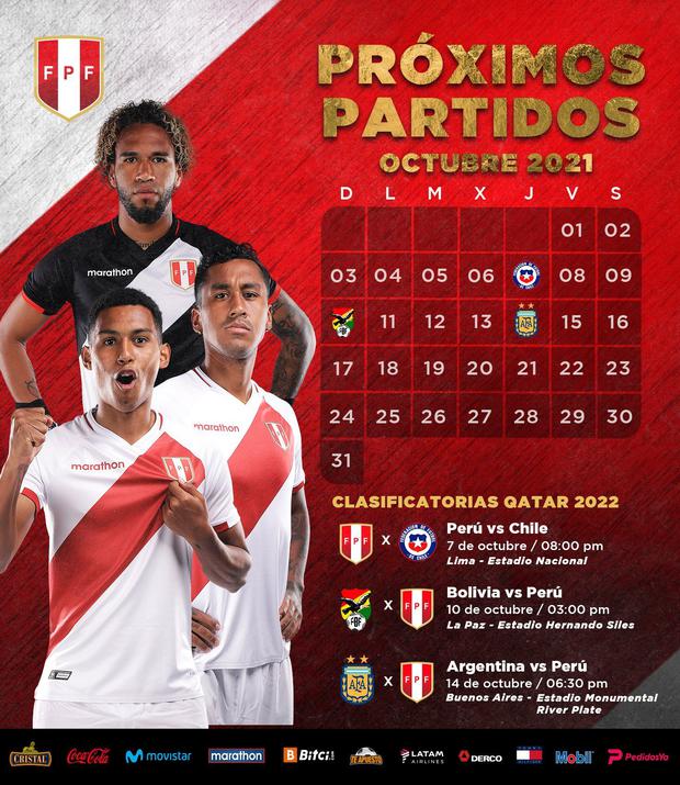 Selección peruana anunció horas y fechas para los tres partidos de las