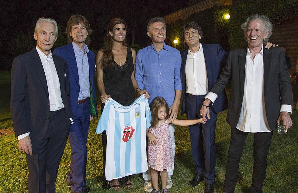'The Rolling Stones': Mauricio Macri, presidente de Argentina, cenó con los músicos en su residencia. (Difusión)