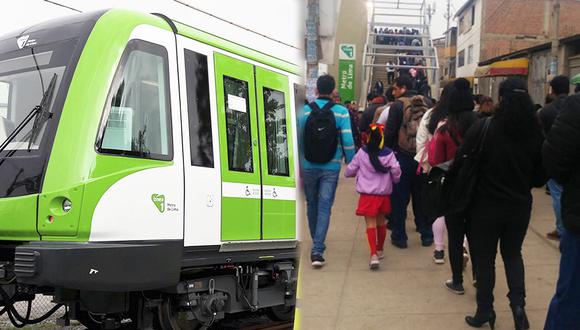 Según los pasajeros, tuvieron que esperar entre 15 a 40 minutos para poder abordar los vagones del Metro de Lima. (Foto: El Comercio/ Twitter)