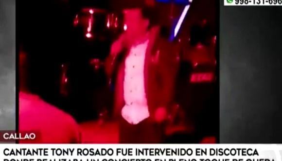 Tony Rosado fue intervenido por la policía tras ofrecer un concierto en pleno toque de queda. (Foto: Captura de TV)