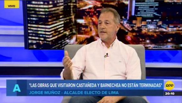 Jorge Muñoz minimizó encuentro entre Luis Castañeda Lossio y Alfredo Barnechea. (Foto: RPP Televisión)