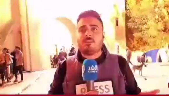 Periodista bajo ataque en Gaza.(Foto: captura)
