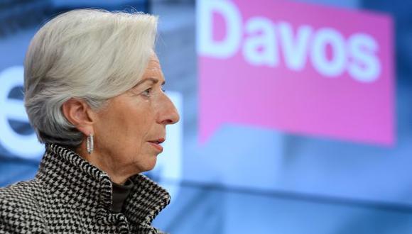 Christine Lagarde, directora gerente del Fondo Monetario Internacional en Davos