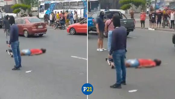 Crisis en Ecuador. Abaten a terrorista en las calles de Guayaquil. Estaba encapuchado y portaba un arma de fuego en la mano.