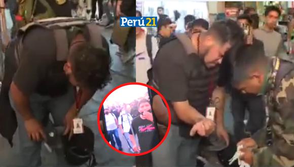 El hombre de prensa logró tomar foto al supuesto manifestante que se llevó su herramienta de trabajo.