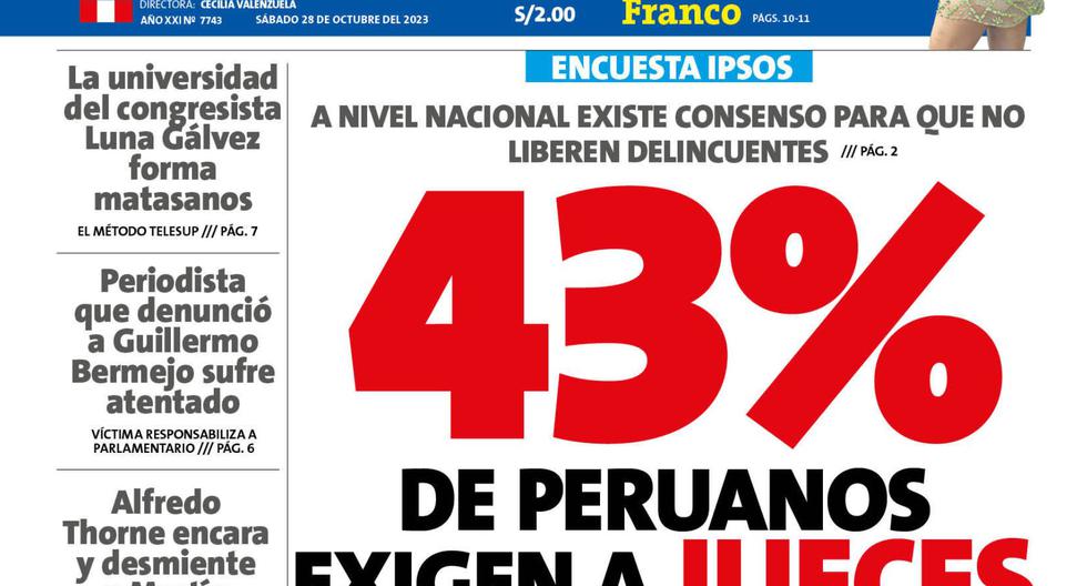 43% de peruanos exigen a jueces que se pongan los pantalones