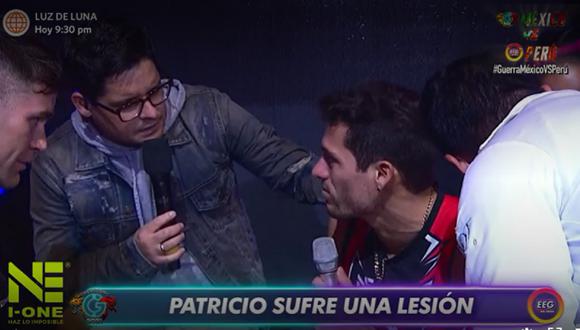 Patricio Parodi llora al sufrir lesión en “Guerreros México”. (Foto:  Captura América TV).