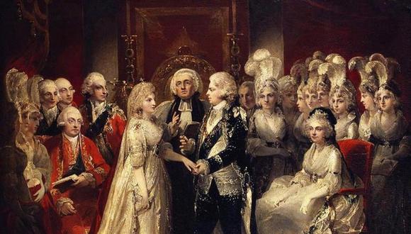 Retrato de la boda de Carolina de Brunswick y Jorge IV. Foto: Twitter de @Rochi_Saiyajin