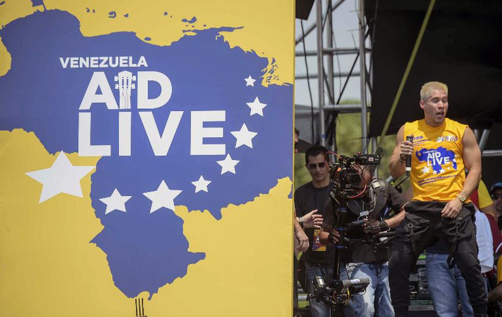 Venezuela AID Live: Así fue la accidentada presentación de Chyno Miranda en el festival (Foto: AFP)