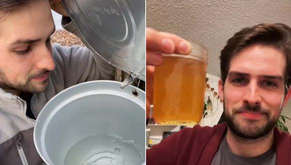El joven cuenta con millones de vistas en los videos donde muestra el paso a paso de cómo obtener la miel de maple.| Foto: shantyclaus/John Driscoll