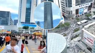 China: Rascacielos oscila sin motivo alguno y genera terror en peatones