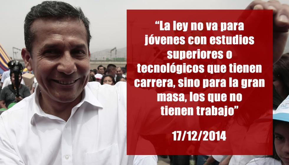 Ollanta Humala ha defendido la Ley Pulpín en más de una ocasión. (Perú21)