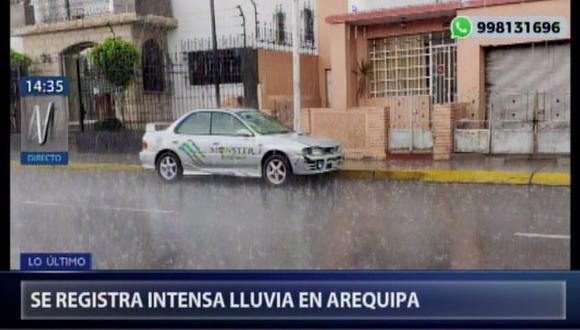 Se registra torrencial lluvia en varios distritos de Arequipa (Foto: Canal N)