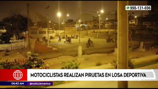 Villa El Salvador: Vecinos denuncian que motociclistas realizan piruetas en losa deportiva