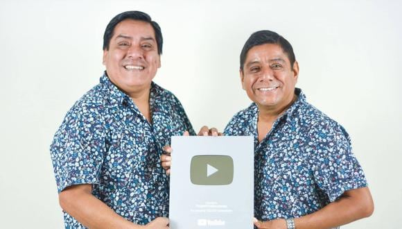 YouTube entrega el botón de plata a Hermanos Yaipén por llegar a los 100 mil suscriptores. (Difusión)