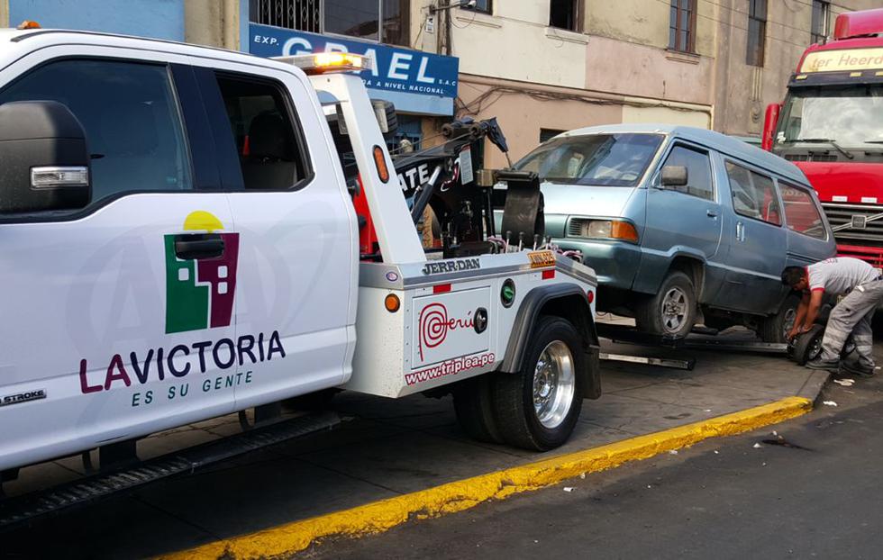 Más de 50 carros mal estacionados fueron trasladados al depósito municipal de La Victoria. (Foto: Municipalidad de La Victoria)