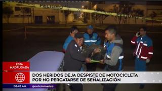 Dos heridos tras accidente de motocicleta que cayó en obra inconclusa en San Martín de Porres