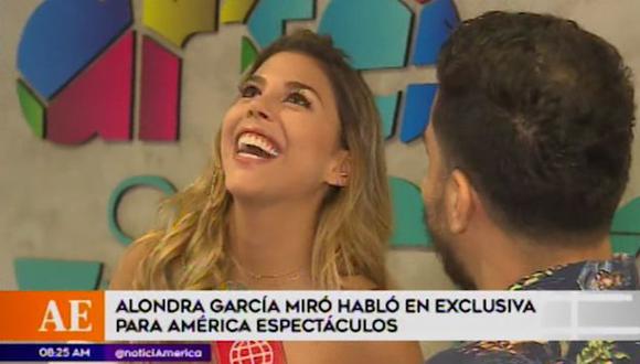 Alondra García Miró tuvo esta peculiar reacción al referirse a su presunta reconciliación con Paolo Guerrero. (Foto: Captura de video)