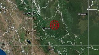 Pasco: sismo de magnitud 4.1 se registró en Oxapampa, informó el IGP