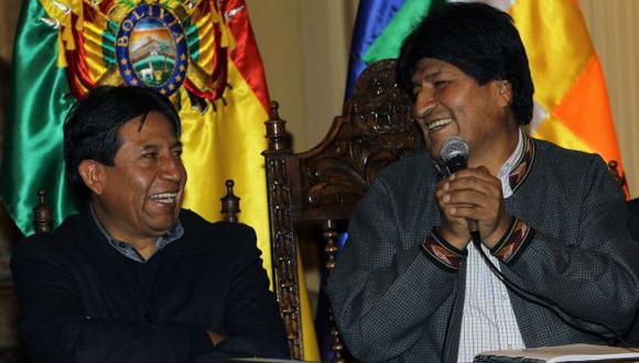 Ministro de Relaciones Exteriores, David Choquehuanca, y el presidente de Bolivia, Evo Morales. (EFE)