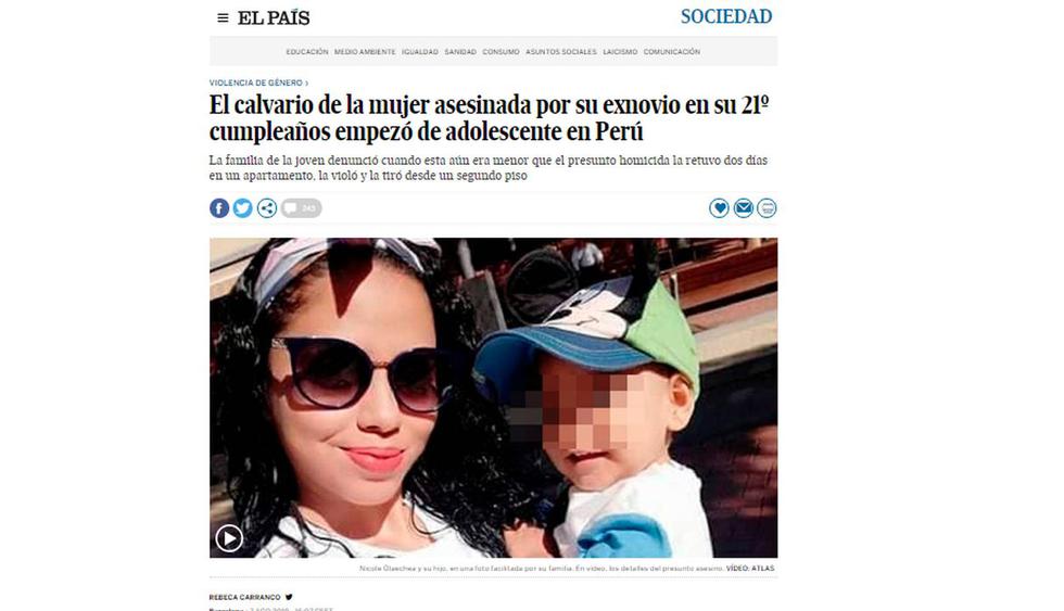 Medios de España conmocionados tras feminicidio número 38 en España en 2019. (Foto: El País)